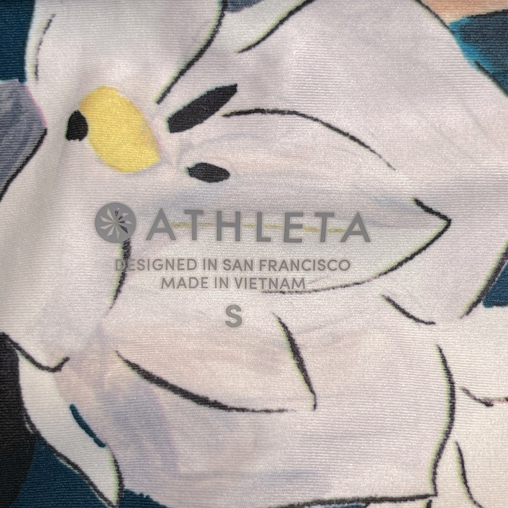 Athleta Floral Elation 7/8 Tights, Constellation Blue Sz XS - Picture 7 of 7